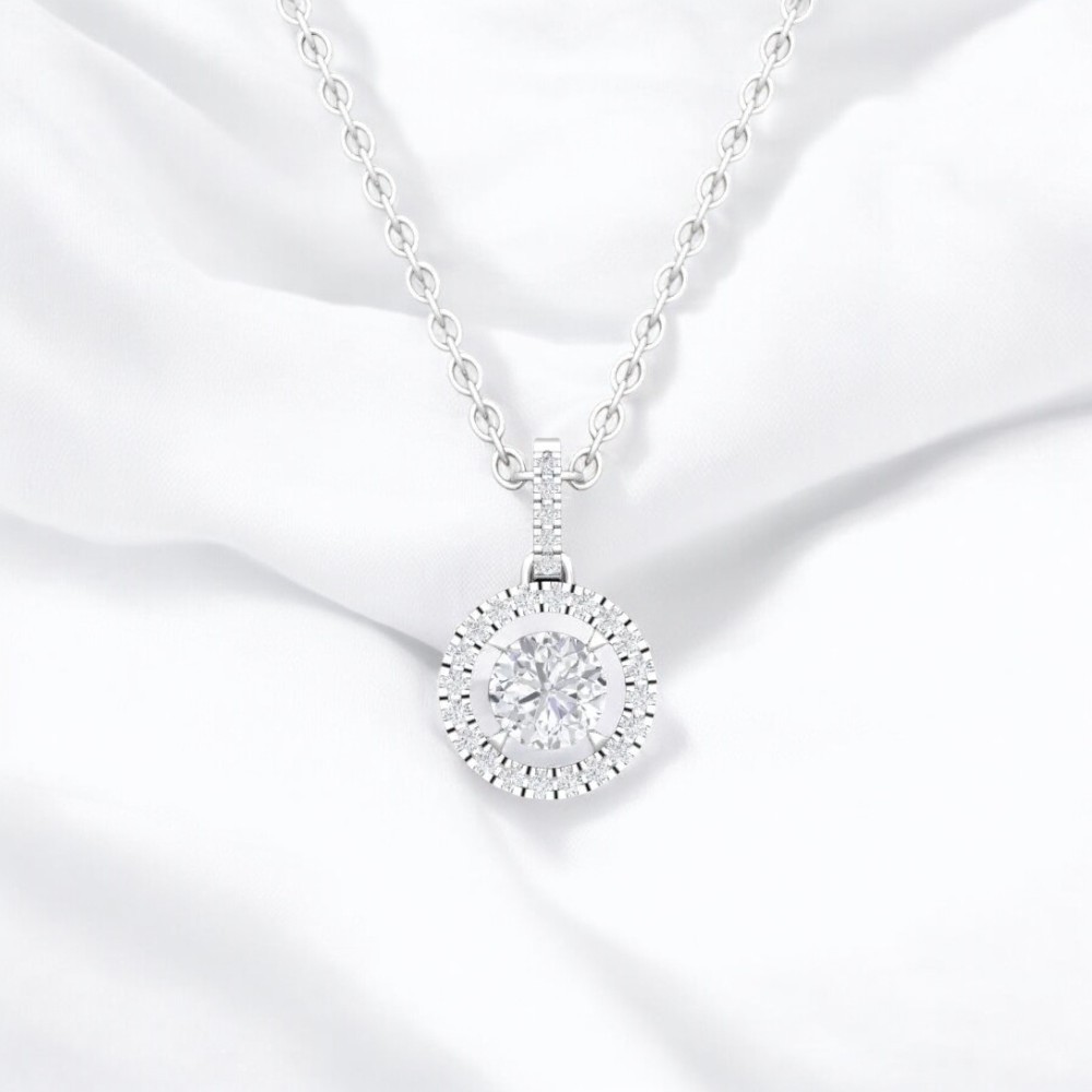 Pendentif En Or Blanc Et Diamants - Occasion
