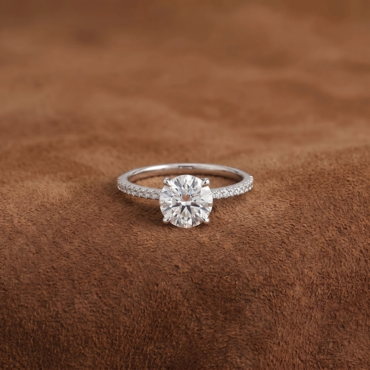 Solitaire Parisienne - Or blanc & diamant blanc - Maison Haddad Joaillerie