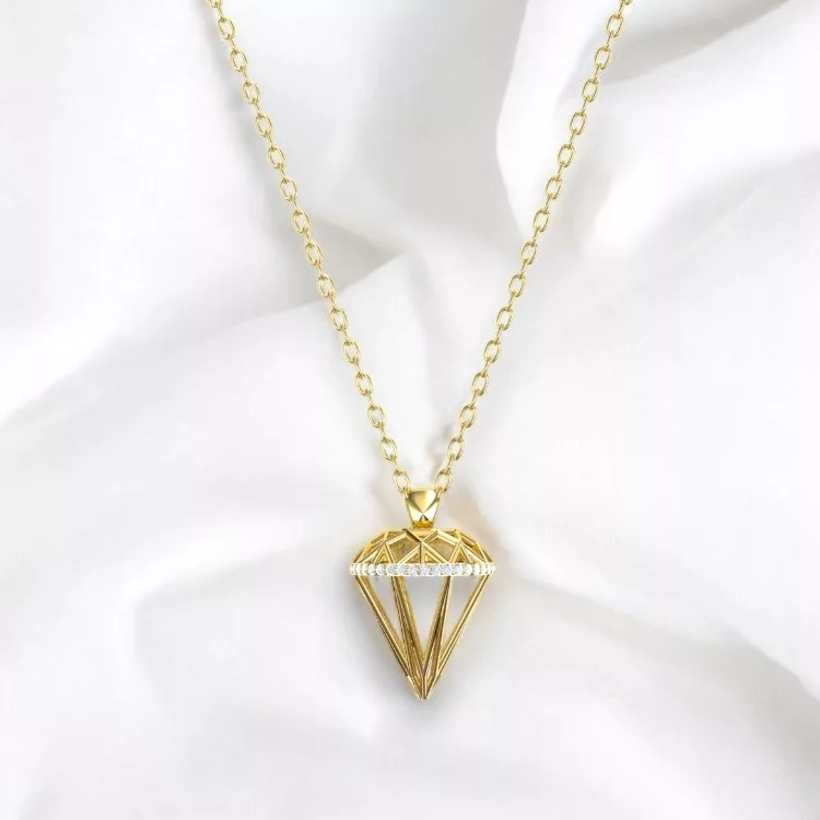 Pendentif Almas - Or jaune et diamant blanc
