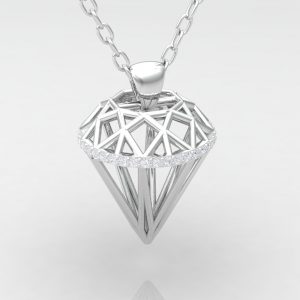 Pendentif DIAMOND - Or blanc - Diamant blanc