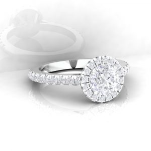 Solitaire Eternity taille rond - diamant blanc - or blanc - vue 2 · Haddad Joaillerie Paris