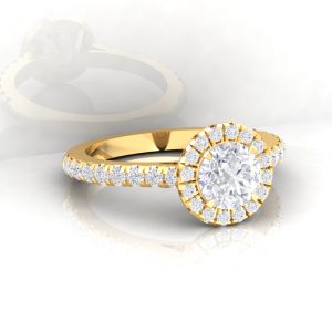 Solitaire Eternity taille rond - diamant blanc - or blanc - vue 3 · Haddad Joaillerie Paris