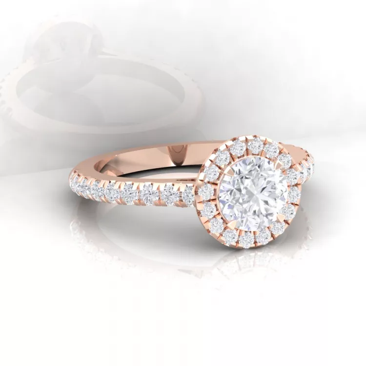 Solitaire Eternity taille rond - diamant blanc - or blanc - vue 3 · Haddad Joaillerie Paris