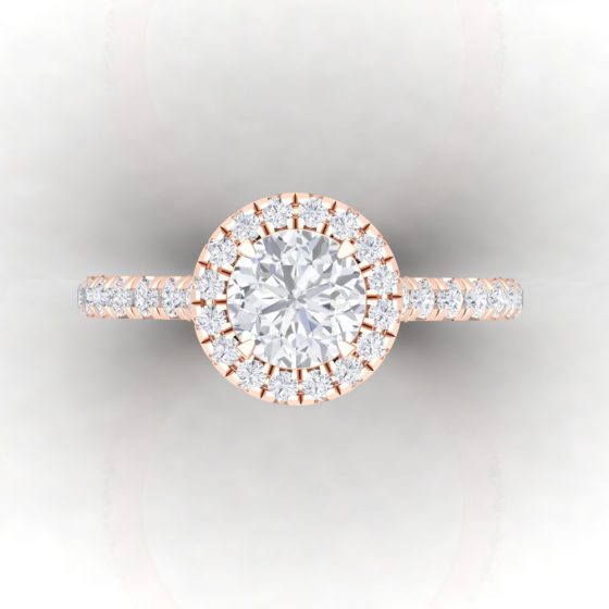 Solitaire Eternity taille rond - diamant blanc - or blanc - vue 3 · Haddad Joaillerie Paris
