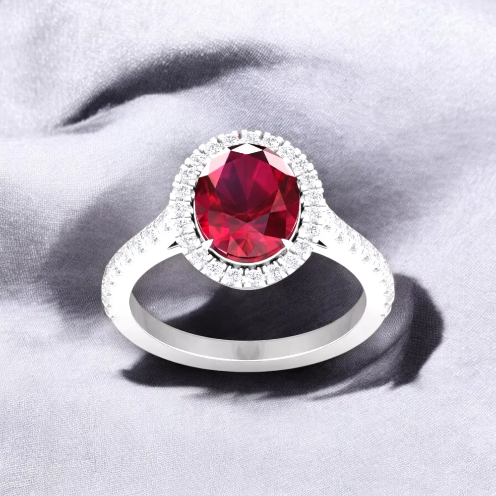 Solitaire Eternity Rubis - Or blanc - Maison Haddad Joaillerie Paris