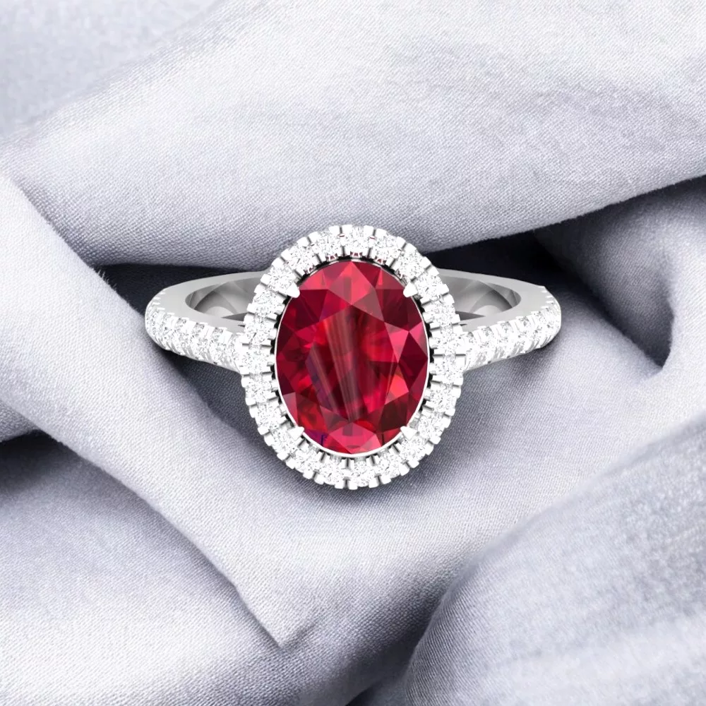 Solitaire Eternity Rubis - Or blanc - Maison Haddad Joaillerie Paris