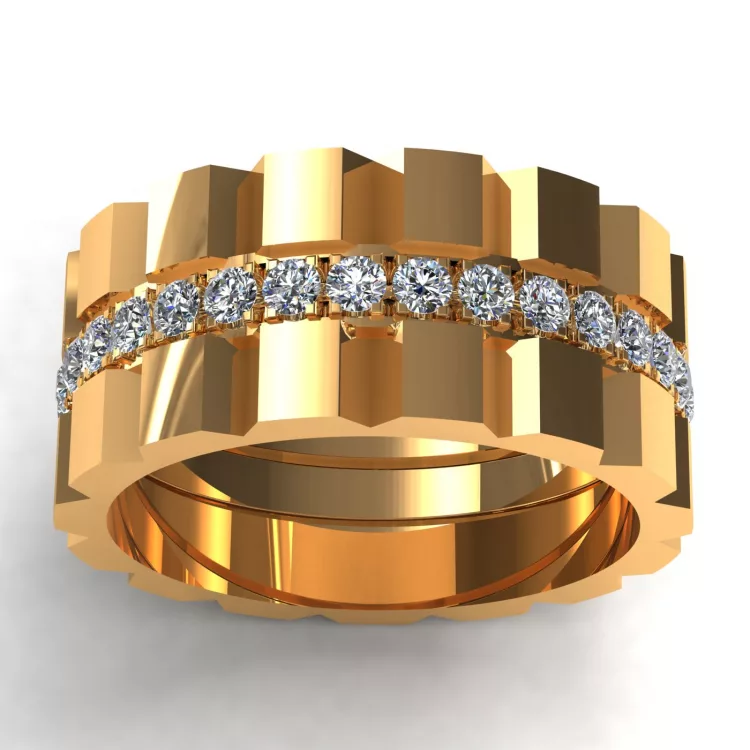 Bague "ALMAS" diamant blanc, et or jaune