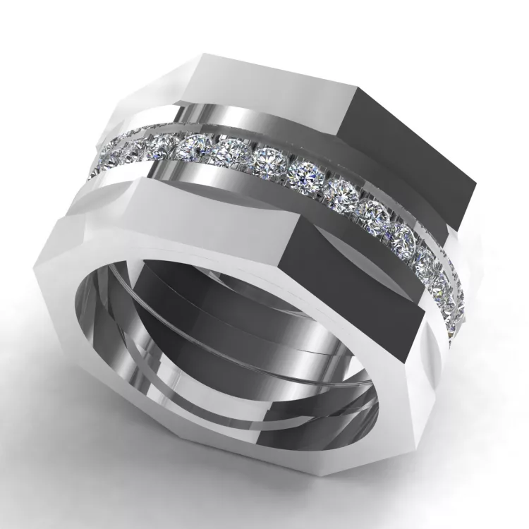 Bague "ALMAS" diamant blanc, et or blanc