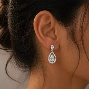 Boucles d’oreilles Eternity · Diamant blanc et or blanc