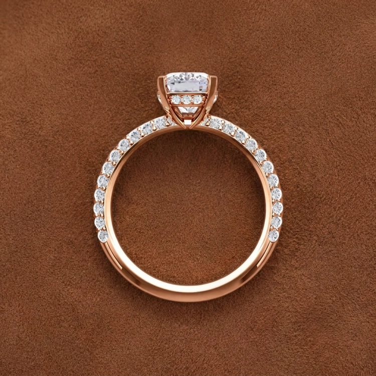Solitaire Tulipa - Or rouge & diamant blanc - Maison Haddad Joaillerie