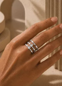 Bague H - Or blanc - Haddad Joaillerie