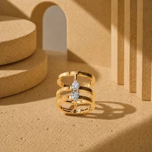 Bague H - Or jaune - Haddad Joaillerie