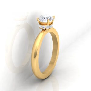 Solitaire Pure - taille rond - or jaune - Diamant blanc · Haddad Joaillerie Paris v3