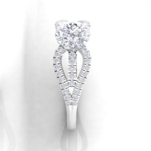 Solitaire Ruban - taille rond - or blanc - Diamant blanc · Haddad Joaillerie Paris