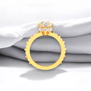Solitaire Spike - Or jaune et diamant blanc taille rond