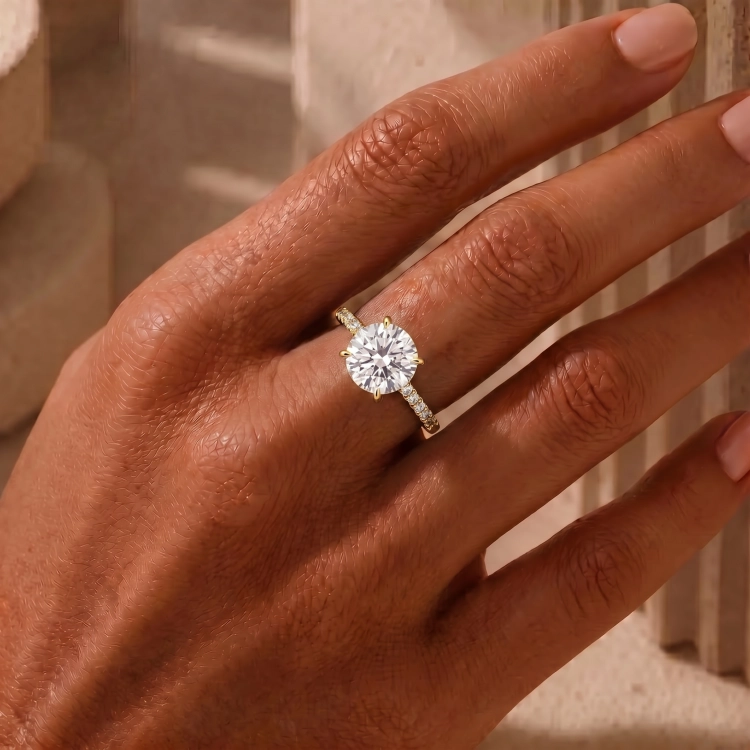 Solitaire Parisienne - Or jaune & diamant blanc - Maison Haddad Joaillerie