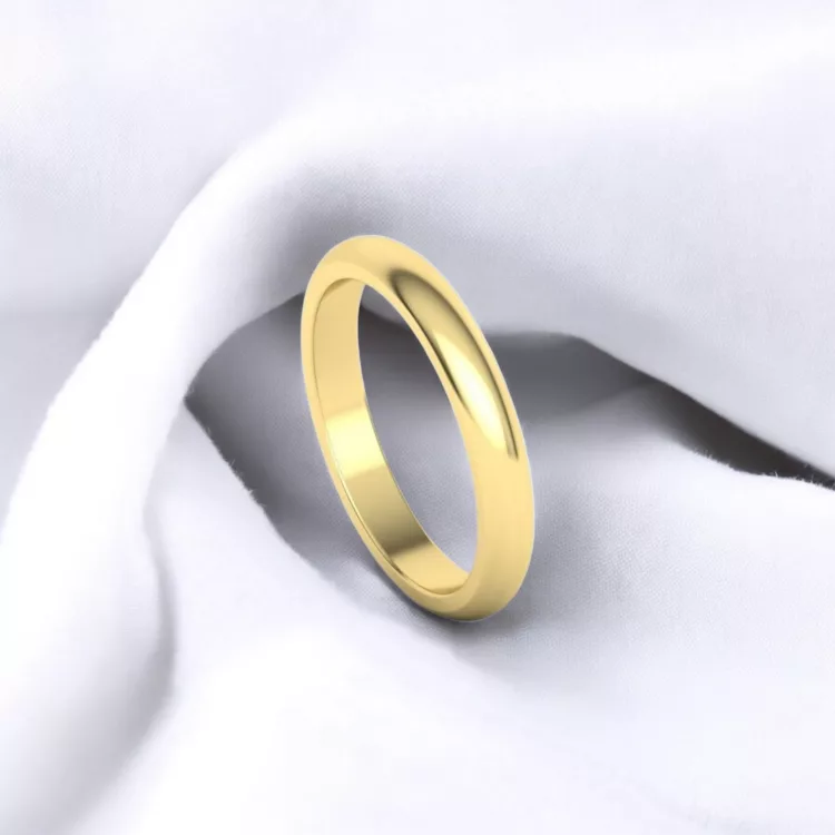 Alliance Demi Jonc Parisien femme - Or jaune