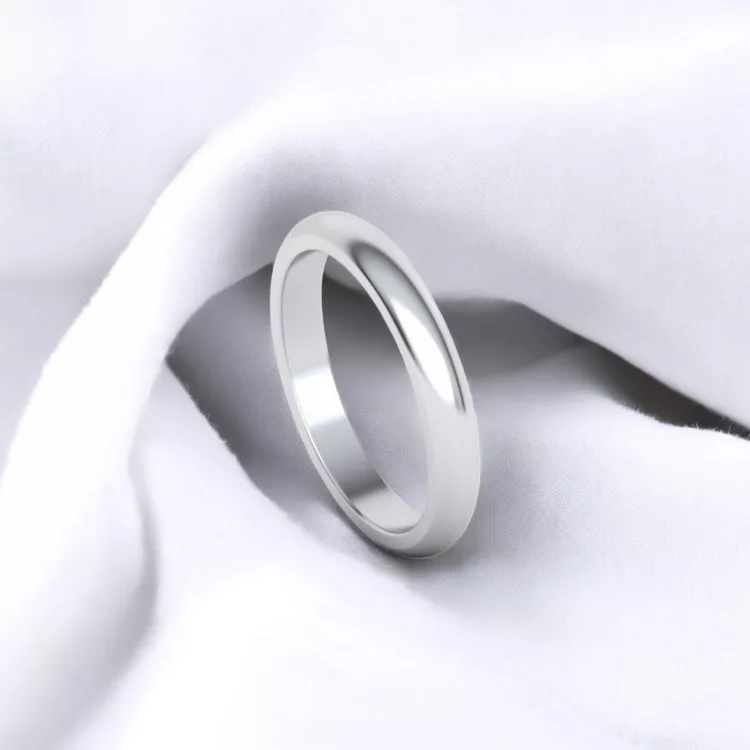Alliance Demi Jonc Parisien femme - Or blanc