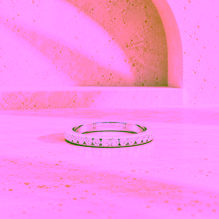 Alliance Eternity I en or blanc et diamants sur décor en travertin