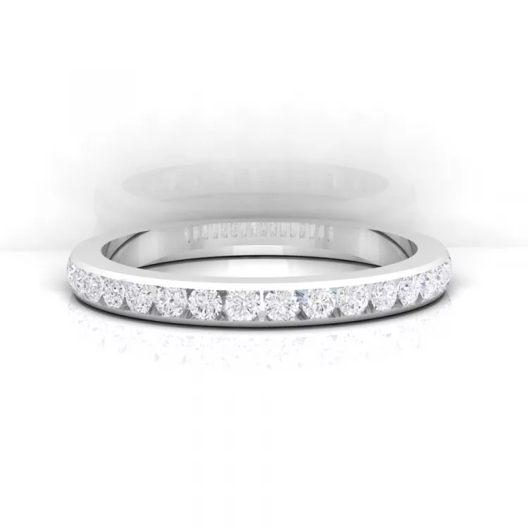 Alliance Eternity I · Or blanc - Diamant blanc - Maison Haddad Joaillerie Paris - vue 1