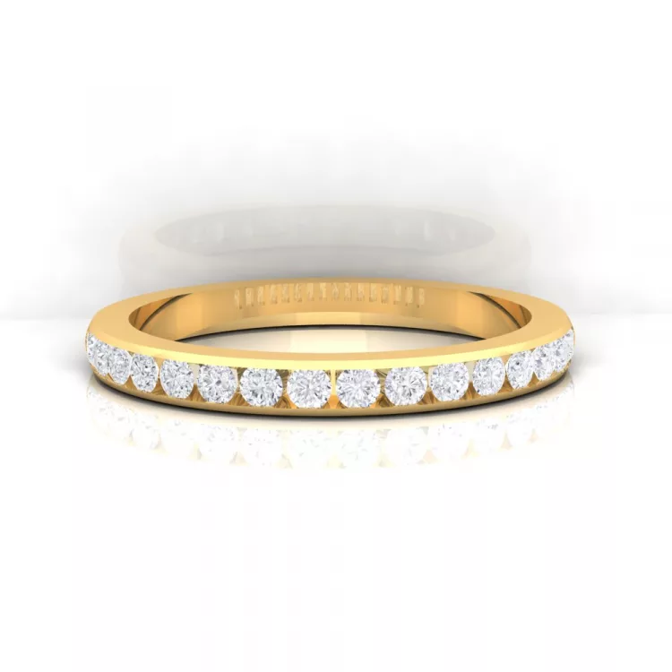 Alliance Eternity I · Or jaune - Diamant blanc - Maison Haddad Joaillerie Paris - vue 1