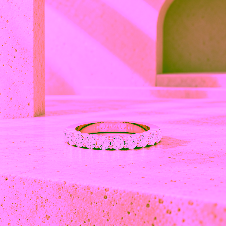 Alliance Eternity II en or rouge et diamants blancs