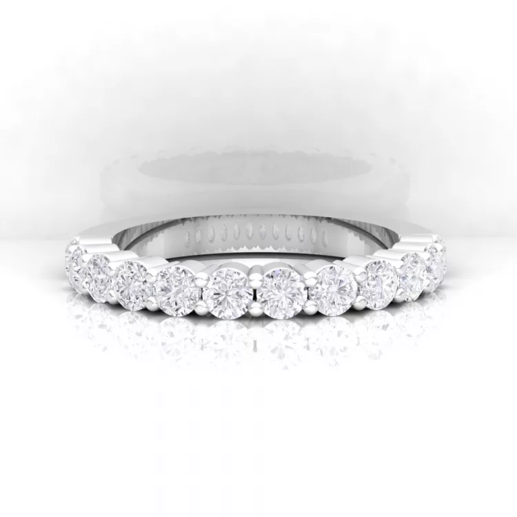 Alliance Eternity II · Or blanc - Diamant blanc - Maison Haddad Joaillerie Paris - vue 1