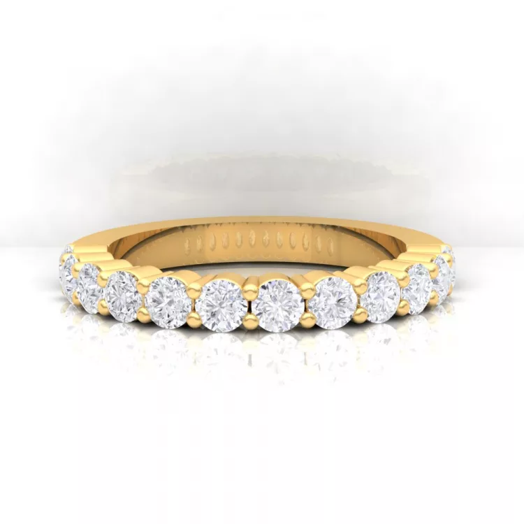 Alliance Eternity II · Or jaune- Diamant blanc - Maison Haddad Joaillerie Paris - vue 1