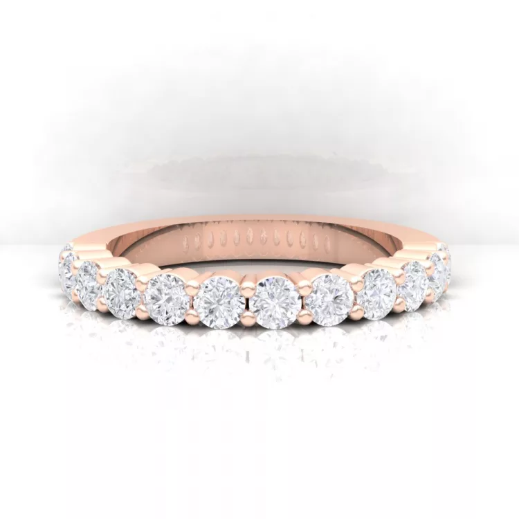 Alliance Eternity II · Or rouge - Diamant blanc - Maison Haddad Joaillerie Paris - vue 1