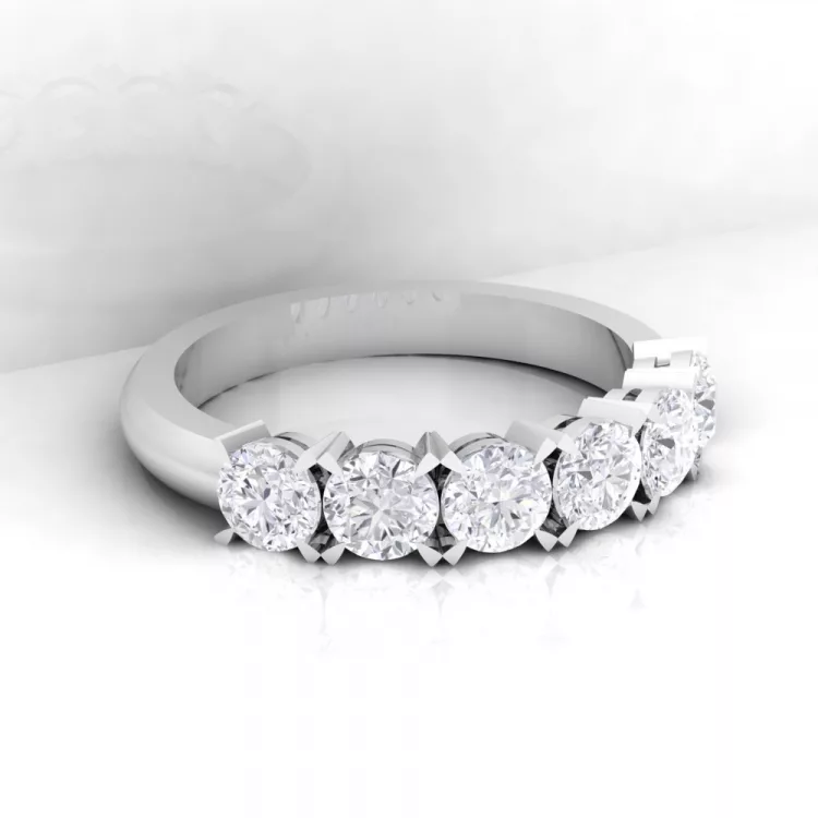 Alliance Eternity IV · Or blanc - Diamant blanc - Maison Haddad Joaillerie Paris - vue 2