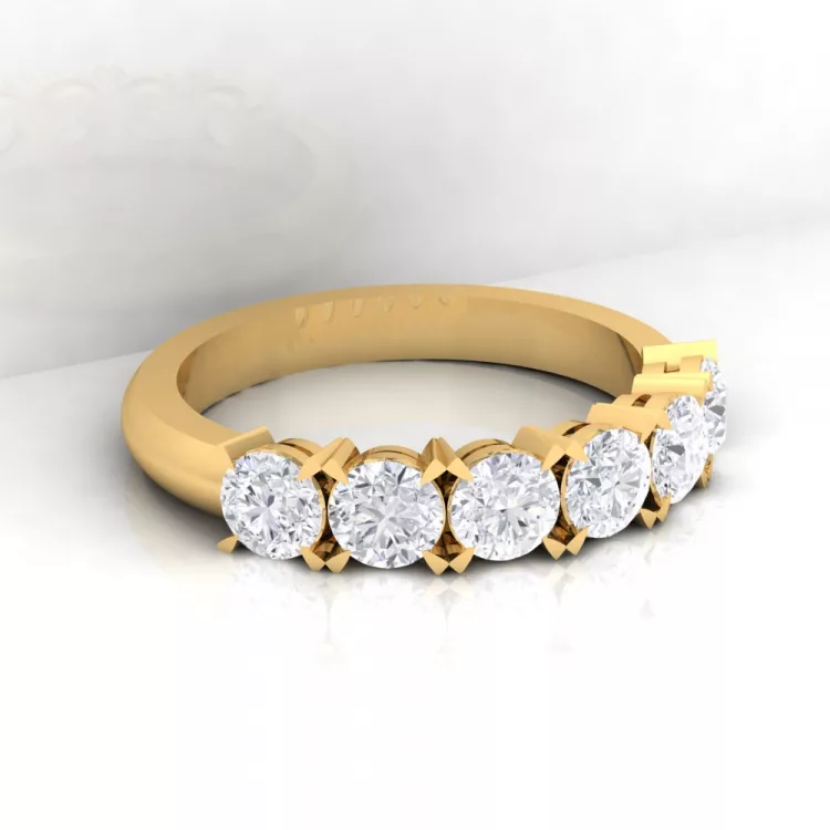 Alliance Eternity IV · Or jaune - Diamant blanc - Maison Haddad Joaillerie Paris - vue 2