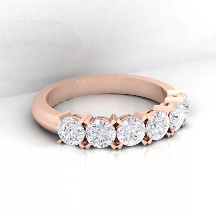 Alliance Eternity IV · Or rouge - Diamant blanc - Maison Haddad Joaillerie Paris - vue 2
