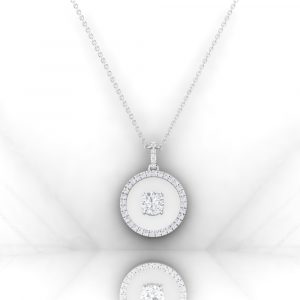 Pendentif Eternity III · Taille rond - Diamant blanc - or blanc - Maison Haddad Joaillerie - vue 3