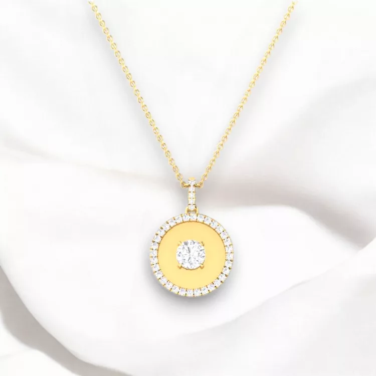 Pendentif Eternity - Or jaune & Diamant blanc - Maison Haddad Joaillerie