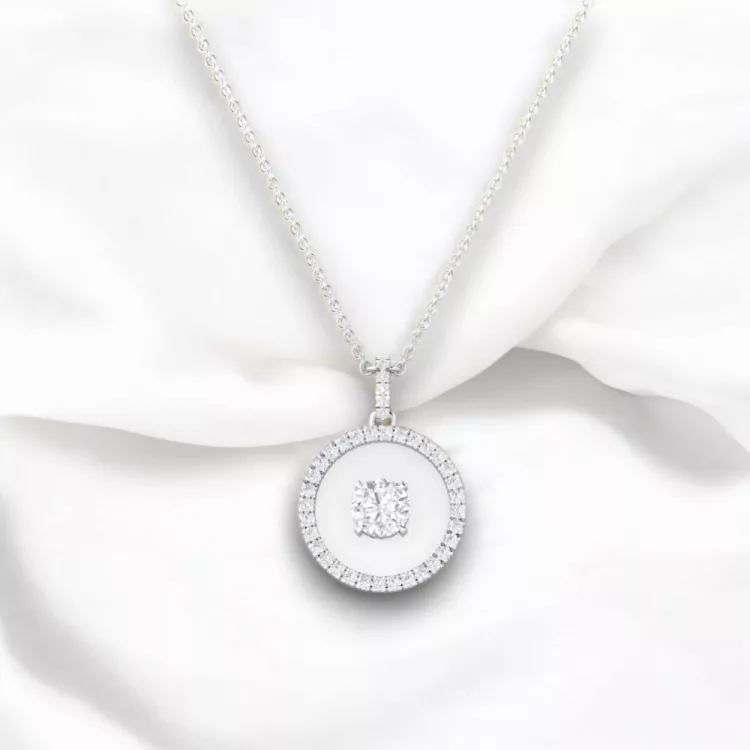 Pendentif Eternity - Or blanc & Diamant blanc - Maison Haddad Joaillerie