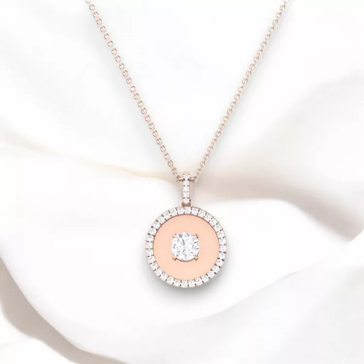 Pendentif Eternity - Or rouge & Diamant blanc - Maison Haddad Joaillerie