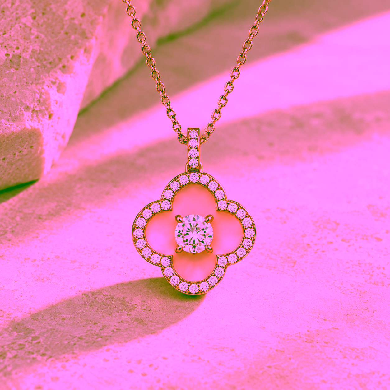 Pendentif Néra - Or rouge et diamant blanc - Maison Haddad joaillerie 2