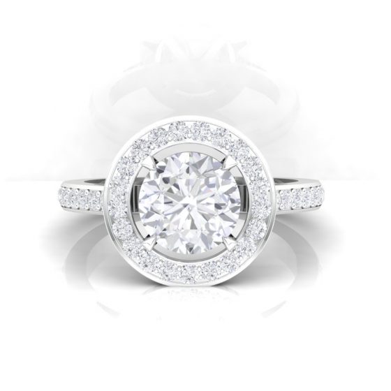 Solitaire Eternity II taille rond - diamant blanc - or blanc- vue 3 · Haddad Joaillerie Paris