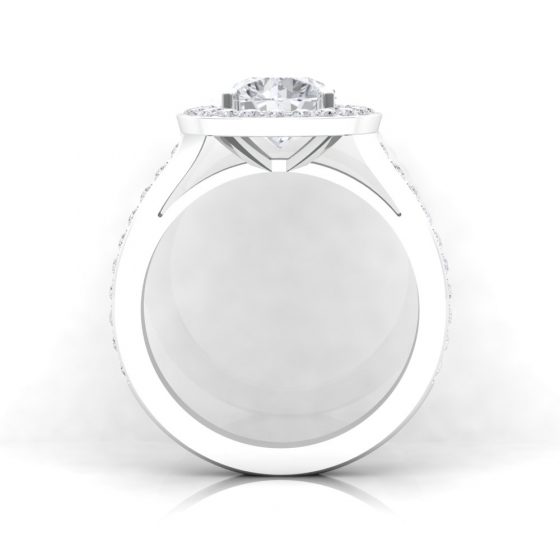 Solitaire Eternity II taille rond - diamant blanc - or blanc- vue 3 · Haddad Joaillerie Paris