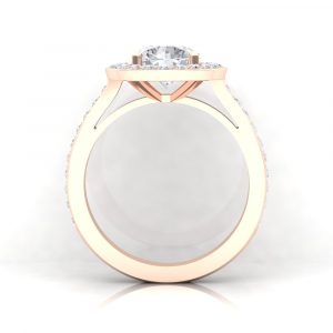 Solitaire Eternity II taille rond - diamant blanc - or rouge - vue 3 · Haddad Joaillerie Paris