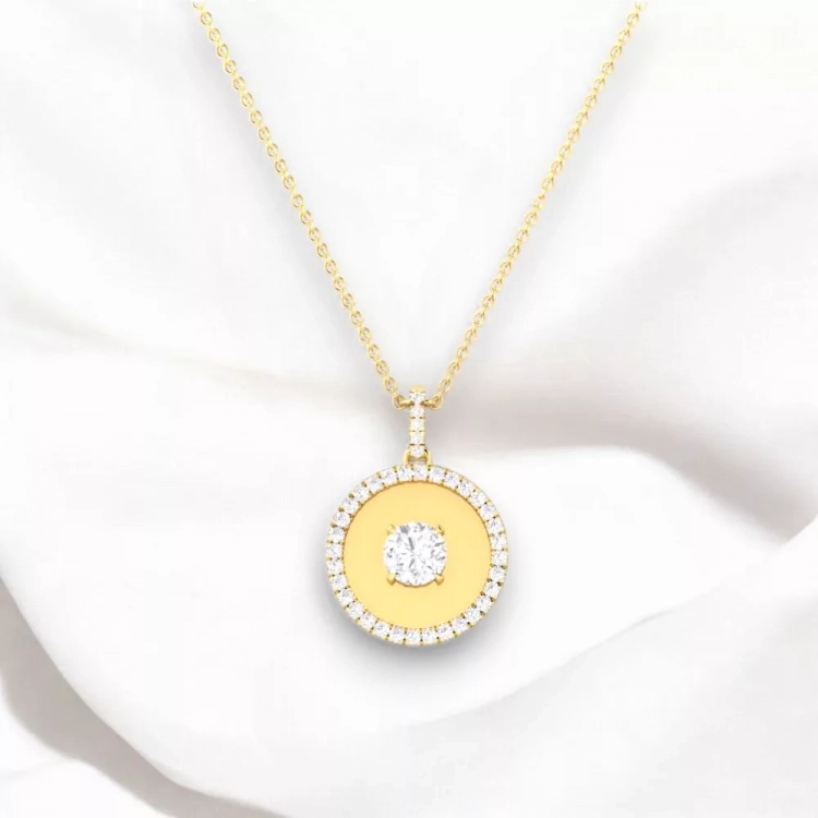 Pendentif Eternity - Or jaune & Diamant blanc - Maison Haddad Joaillerie