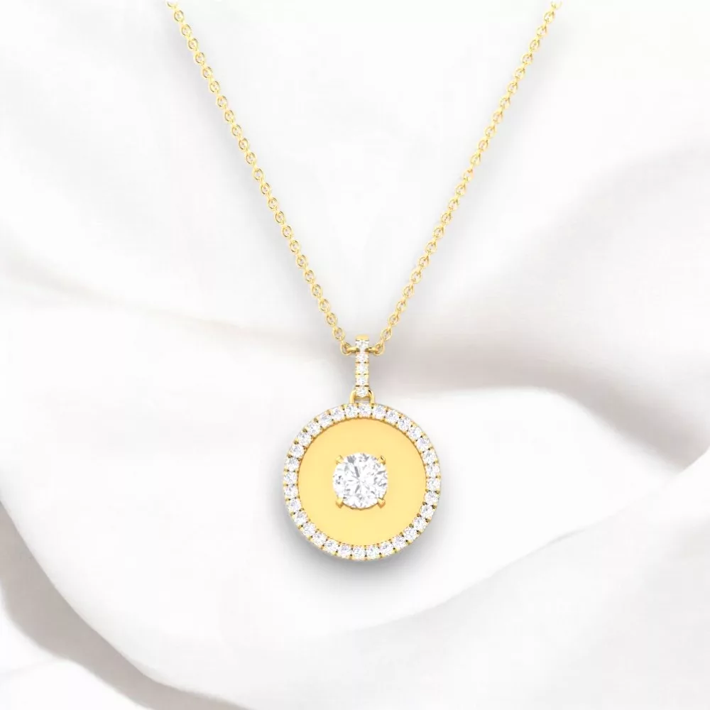 Pendentif Eternity - Or jaune & Diamant blanc - Maison Haddad Joaillerie