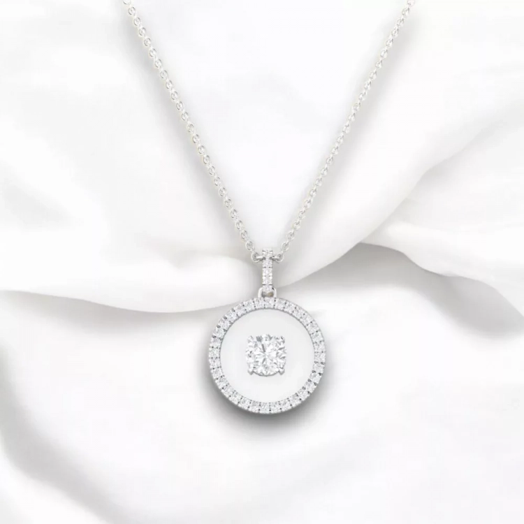 Pendentif Eternity - Or blanc & Diamant blanc - Maison Haddad Joaillerie