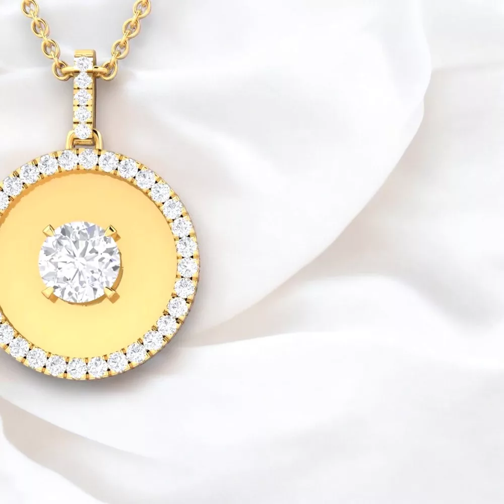 Pendentif Eternity - Or jaune & Diamant blanc - Maison Haddad Joaillerie