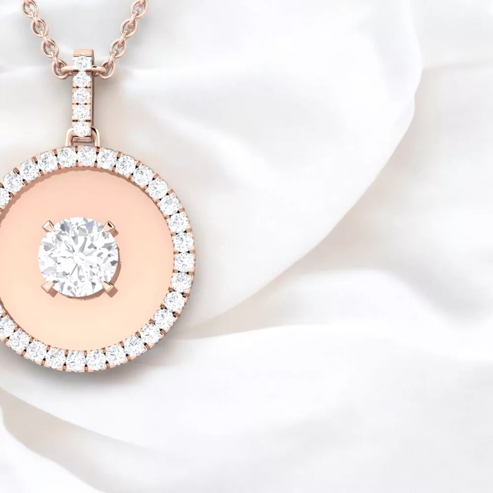 Pendentif Eternity - Or rouge & Diamant blanc - Maison Haddad Joaillerie