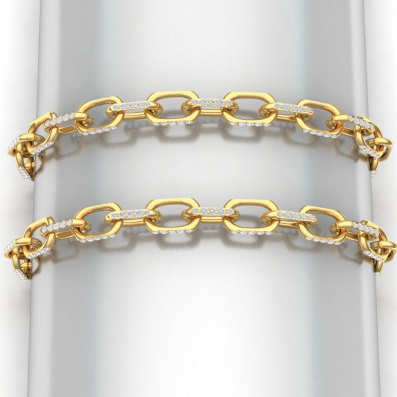 Barcelet DIAMOND - Or jaune - Diamant blanc - Maison Haddad Joaillerie - Vue 1