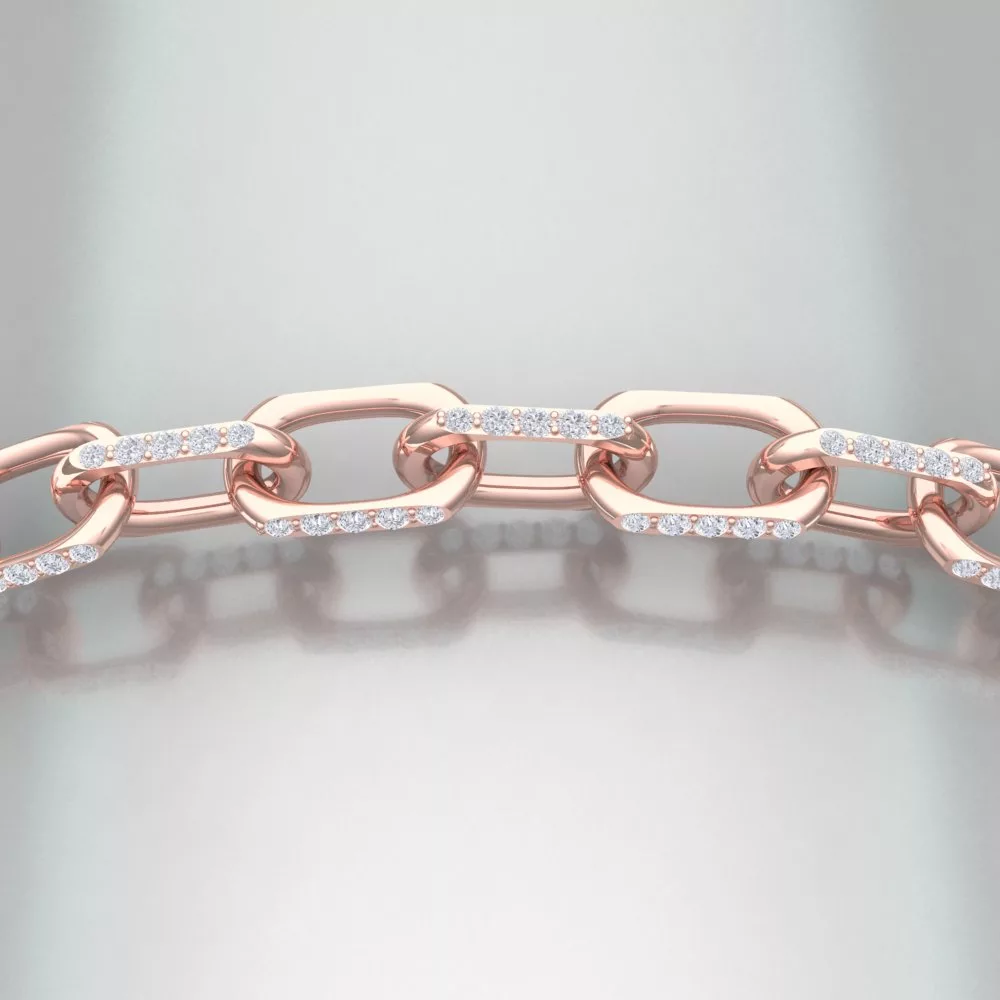 Barcelet DIAMOND - Or rouge - Diamant blanc - Maison Haddad Joaillerie - Vue 2