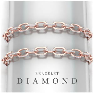 Bracelet DIAMOND - Or rouge - Diamant blanc
