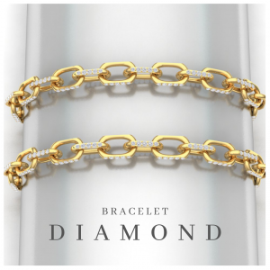 Bracelet DIAMOND - Or jaune - Diamant blanc