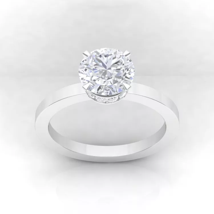 Solitaire Pure II · Taille rond - Diamant blanc - or blanc